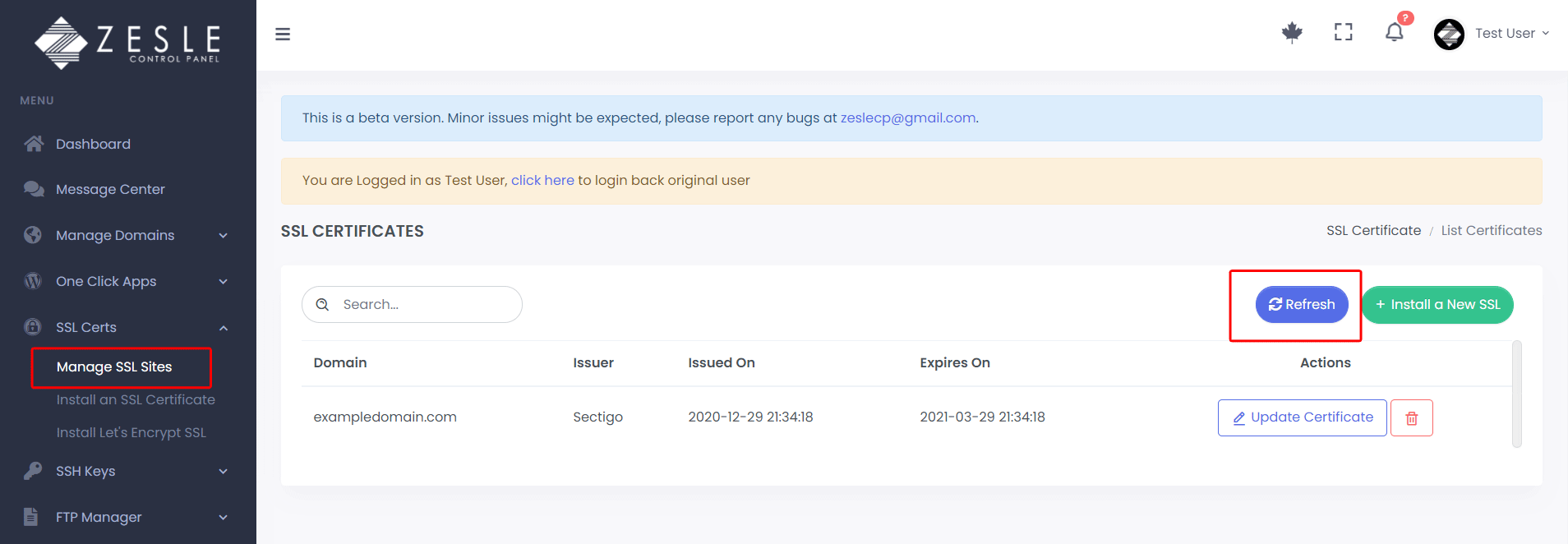 Install 3rd Party SSL on your domain using ZesleCP